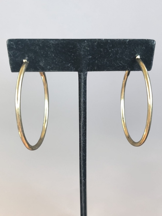 None Jewelry - Classic Gold Hoop Earrings - Medium Size Lightweight